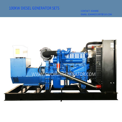 Gerador diesel de 100 kW conjunto Genset refrigerado a água sem escovas com tanque de combustível base Y100